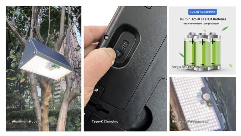 9 modes adjustable color temperature aluminum solar security lights exterior PIR sensor