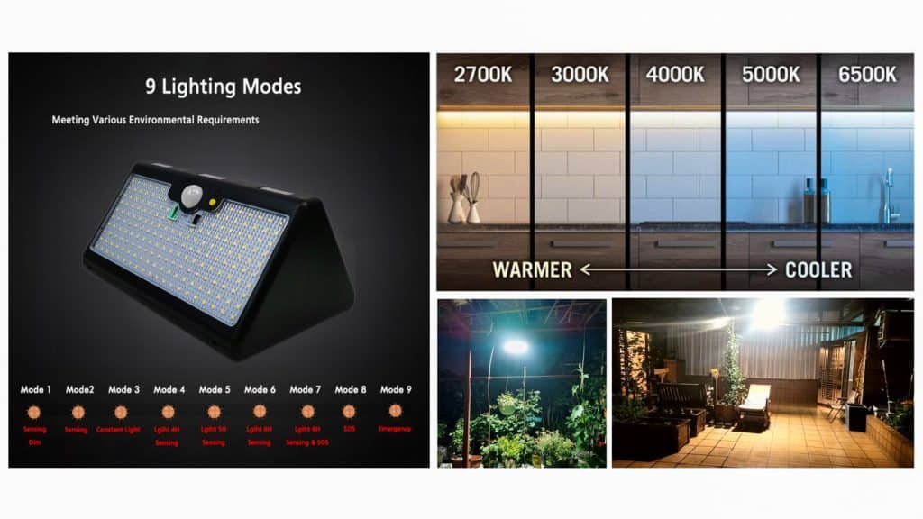 adjustable color temperature cool white warm white motion sensor solar light manufacturer