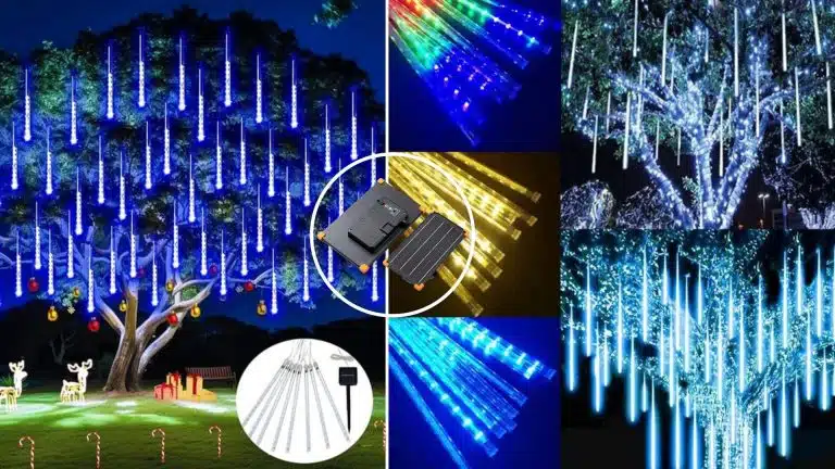 enchanting solar meteor shower lights transform garden at night
